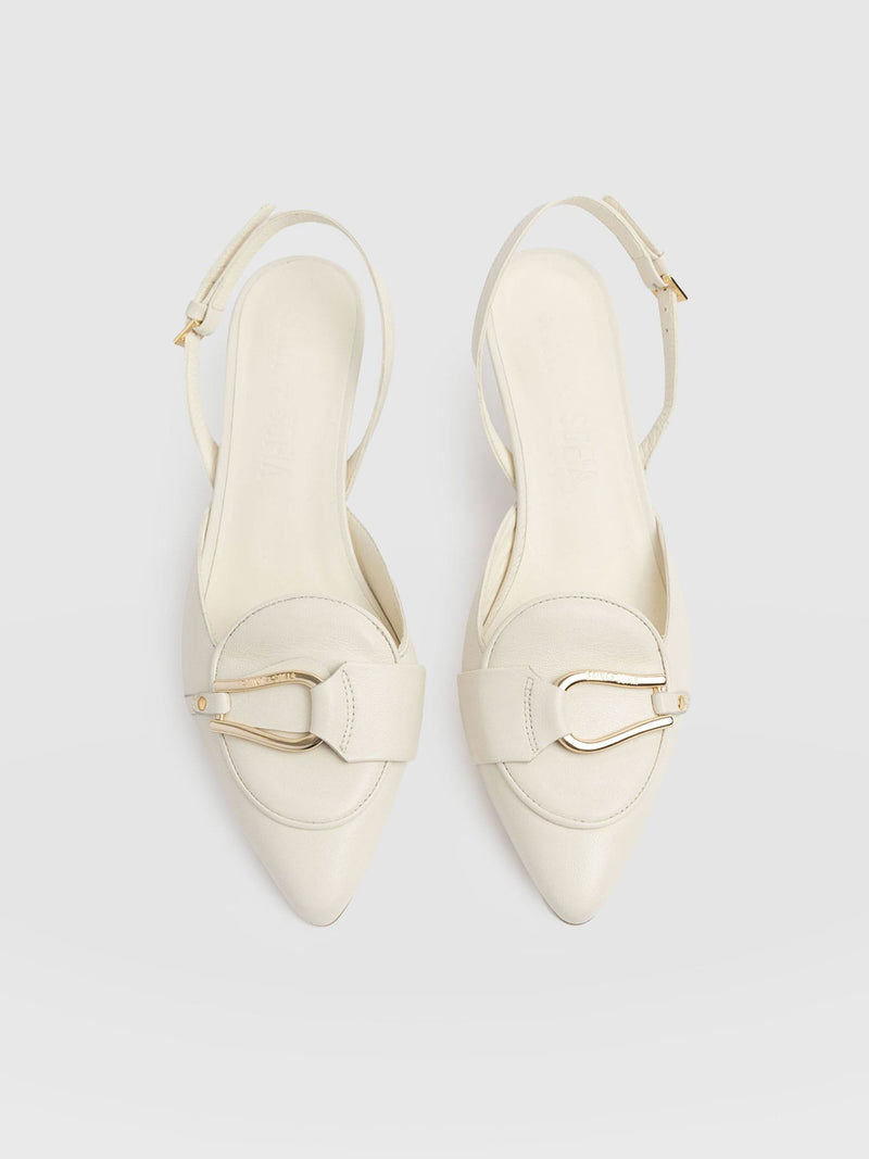 Bridget Sling Back Heels - Cream - Women's Sandalss | Saint + Sofia® USA