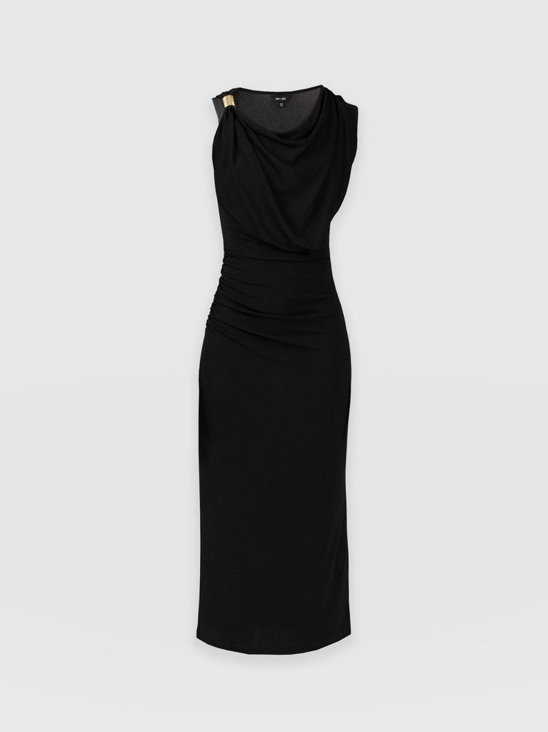 Bronte Draped Dress Black - Women's Dresses | Saint + Sofia® USA