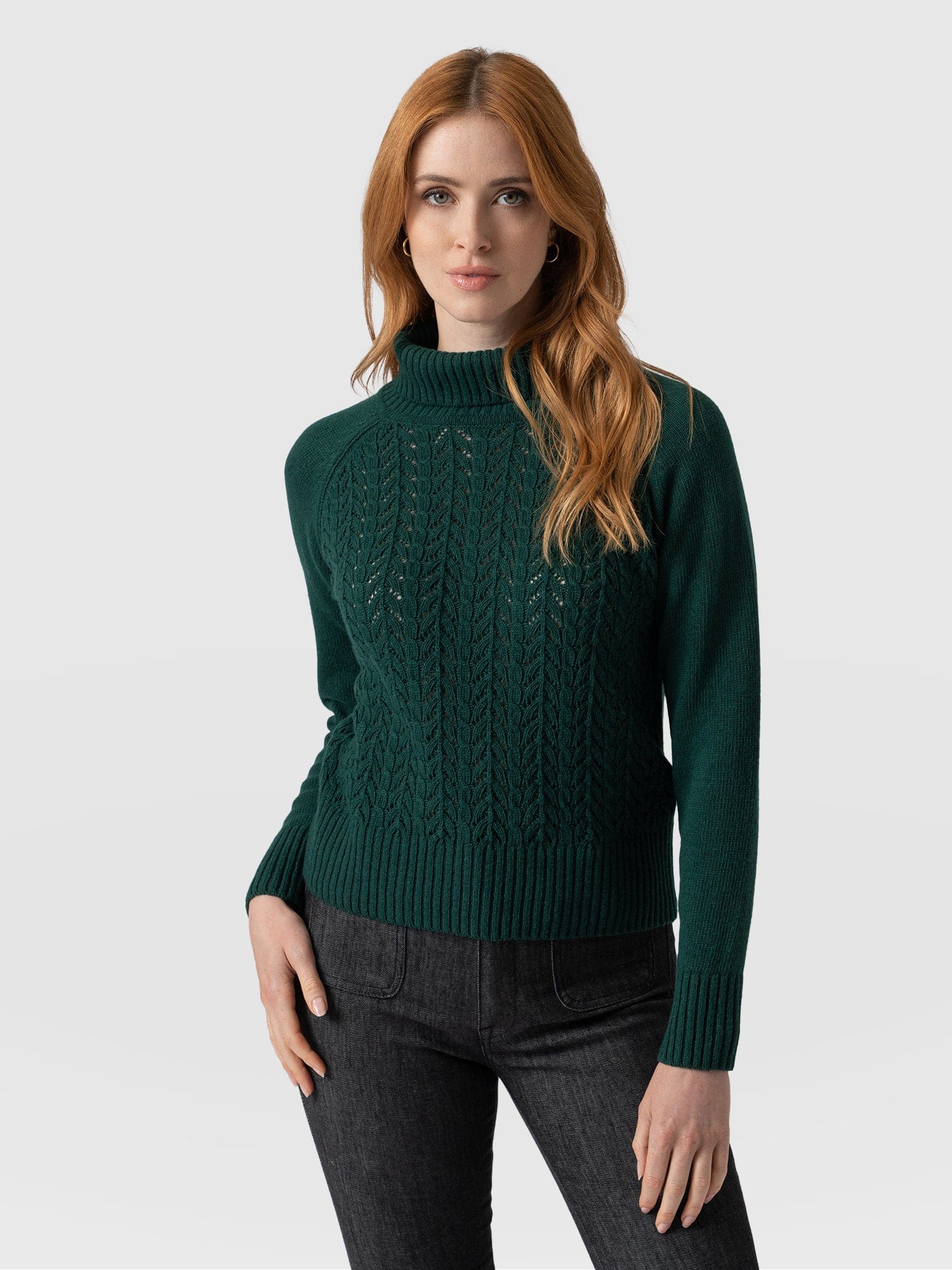 Brook Cable Knit Sweater Green - Women's Sweaters | Saint + Sofia® USA