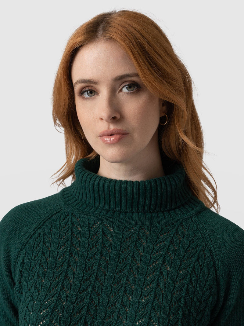 Brook Cable Knit Sweater Green - Women's Sweaters | Saint + Sofia® USA