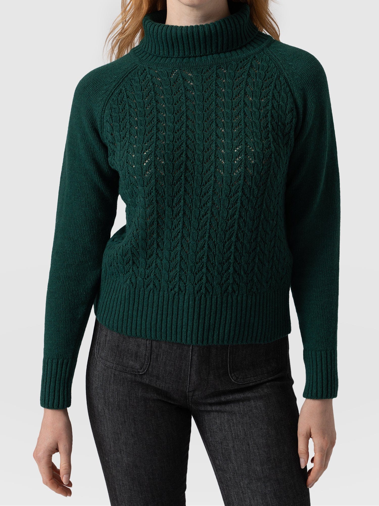 Brook Cable Knit Sweater Green - Women's Sweaters | Saint + Sofia® USA