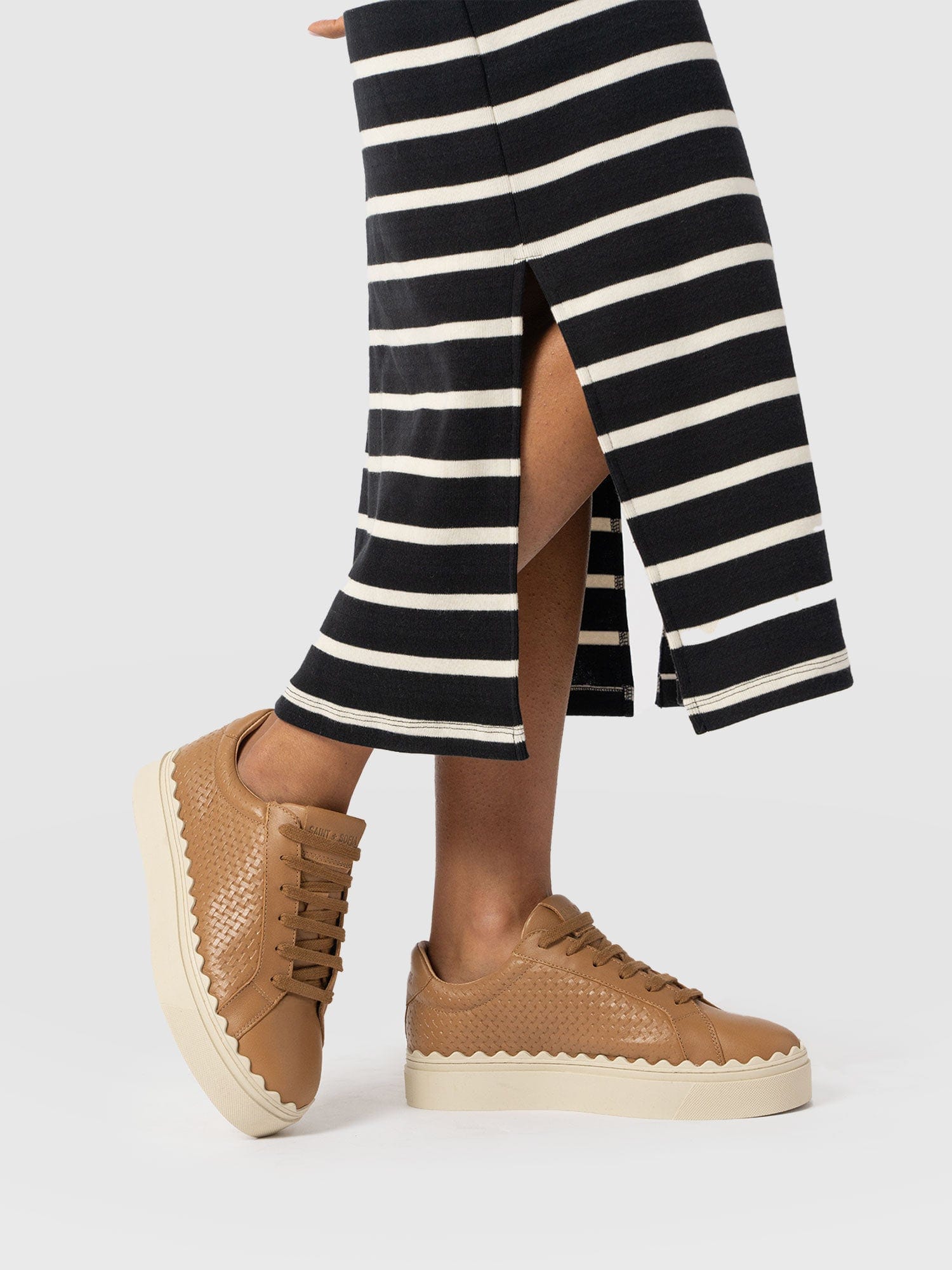 Brook Scallop Sweater Tan - Women's Sweaters | Saint + Sofia® US