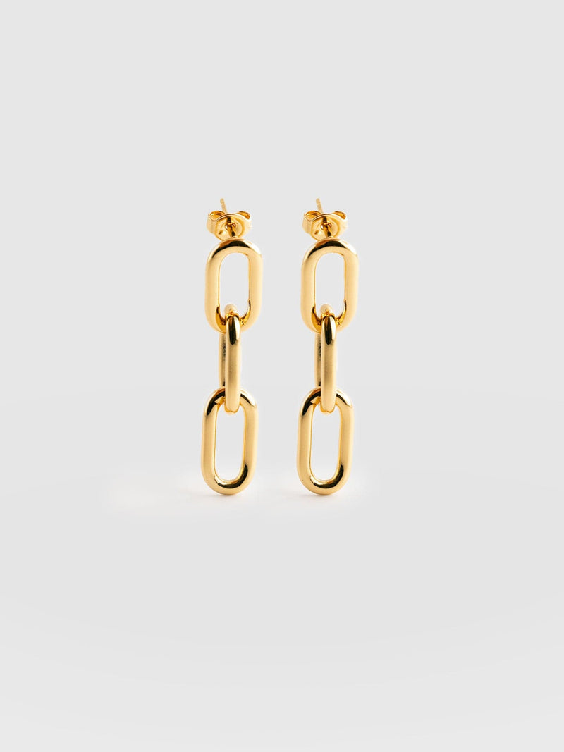 Cable Chain Drop Earrings Gold - Women's Jewellery | Saint + Sofia® USA