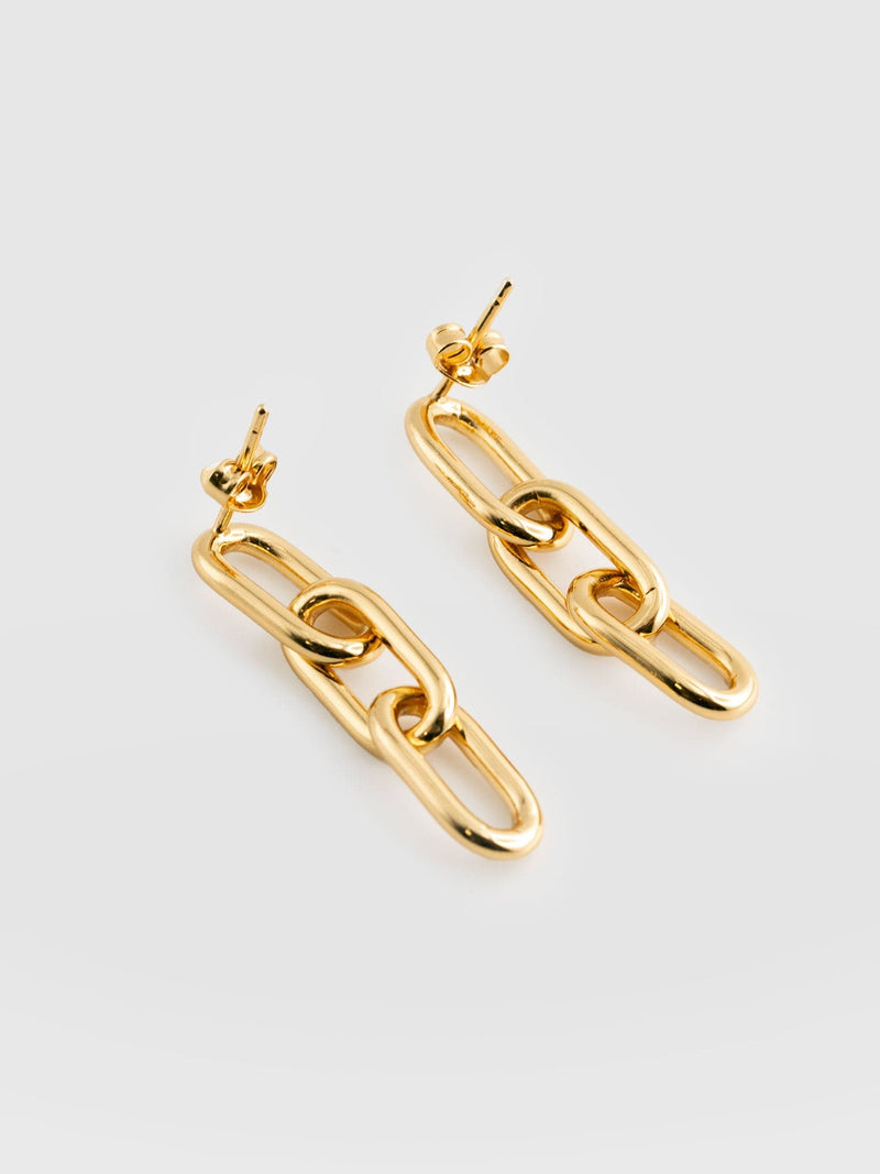 Cable Chain Drop Earrings Gold - Women's Jewellery | Saint + Sofia® USA