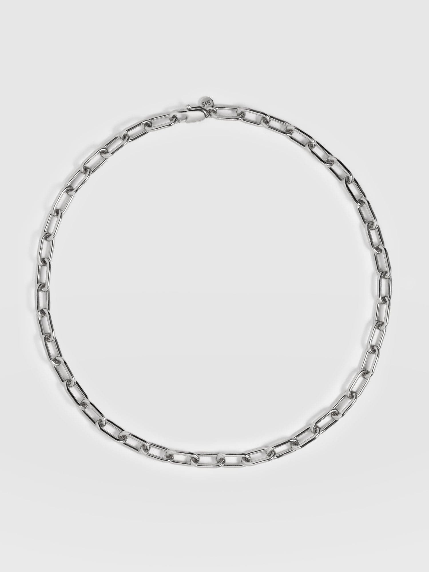 Sterling Silver Rhodium Plated Cable Chain Necklace, 2.3mm, 24