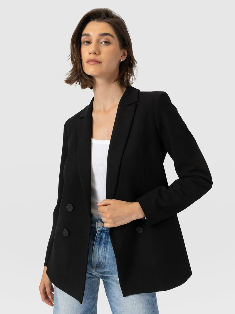 Cambridge Blazer Black Crepe - Women's Blazers | Saint and Sofia® USA