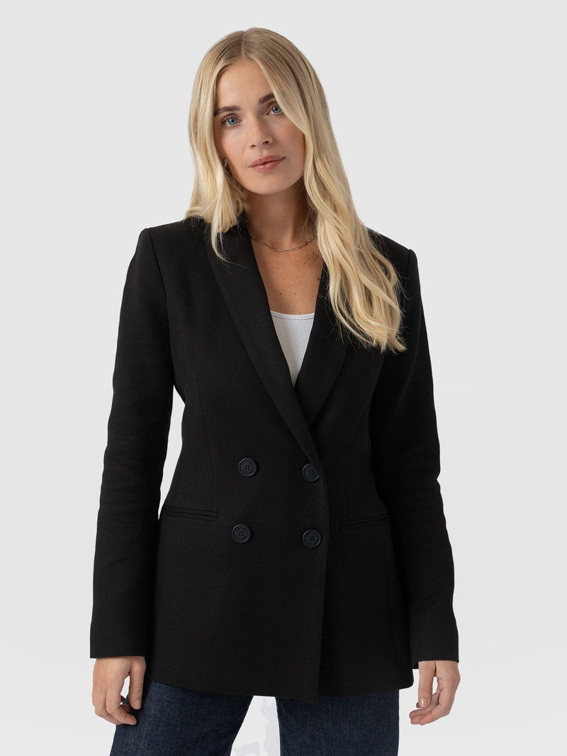 Cambridge Blazer Black Crepe - Women's Blazers | Saint + Sofia® USA