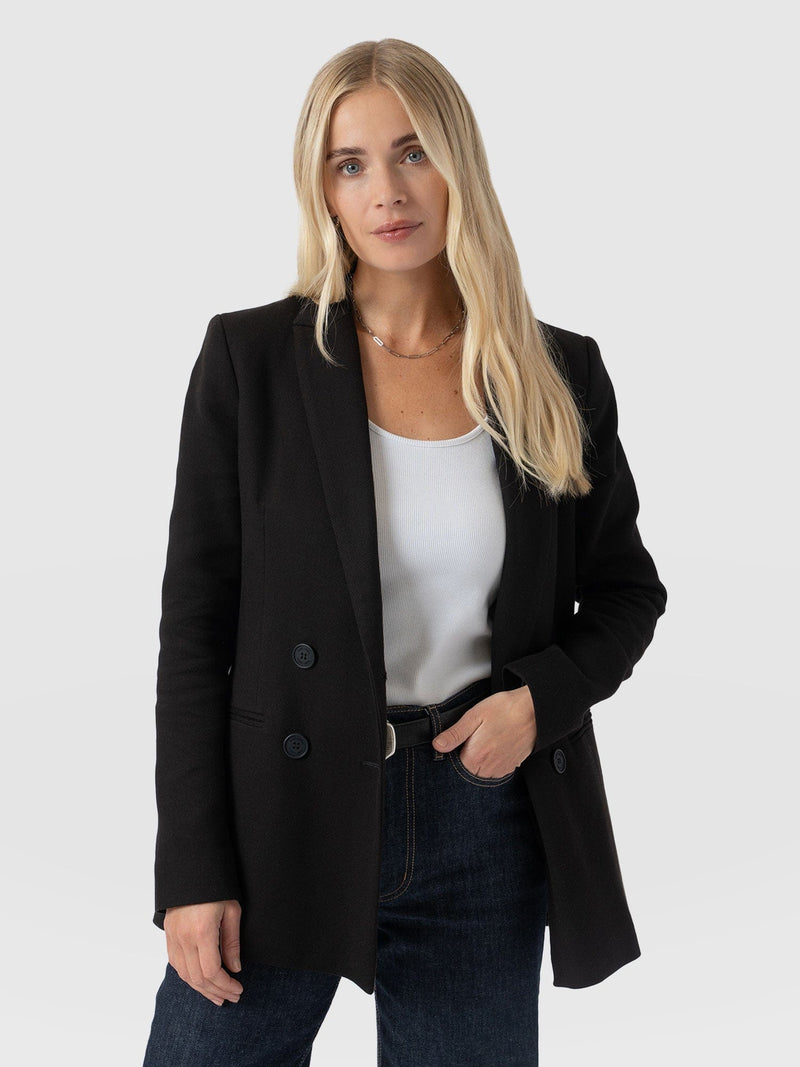 Cambridge Blazer Black Crepe - Women's Blazers | Saint + Sofia® USA