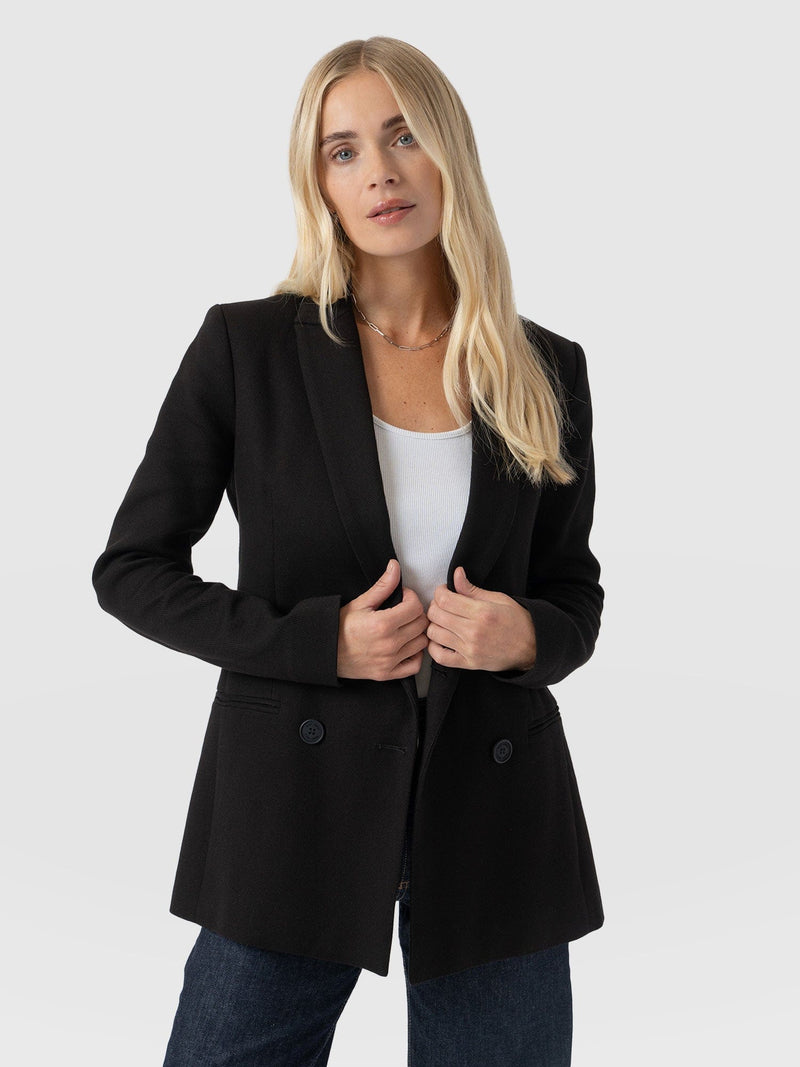 Cambridge Blazer Black Crepe - Women's Blazers | Saint + Sofia® USA