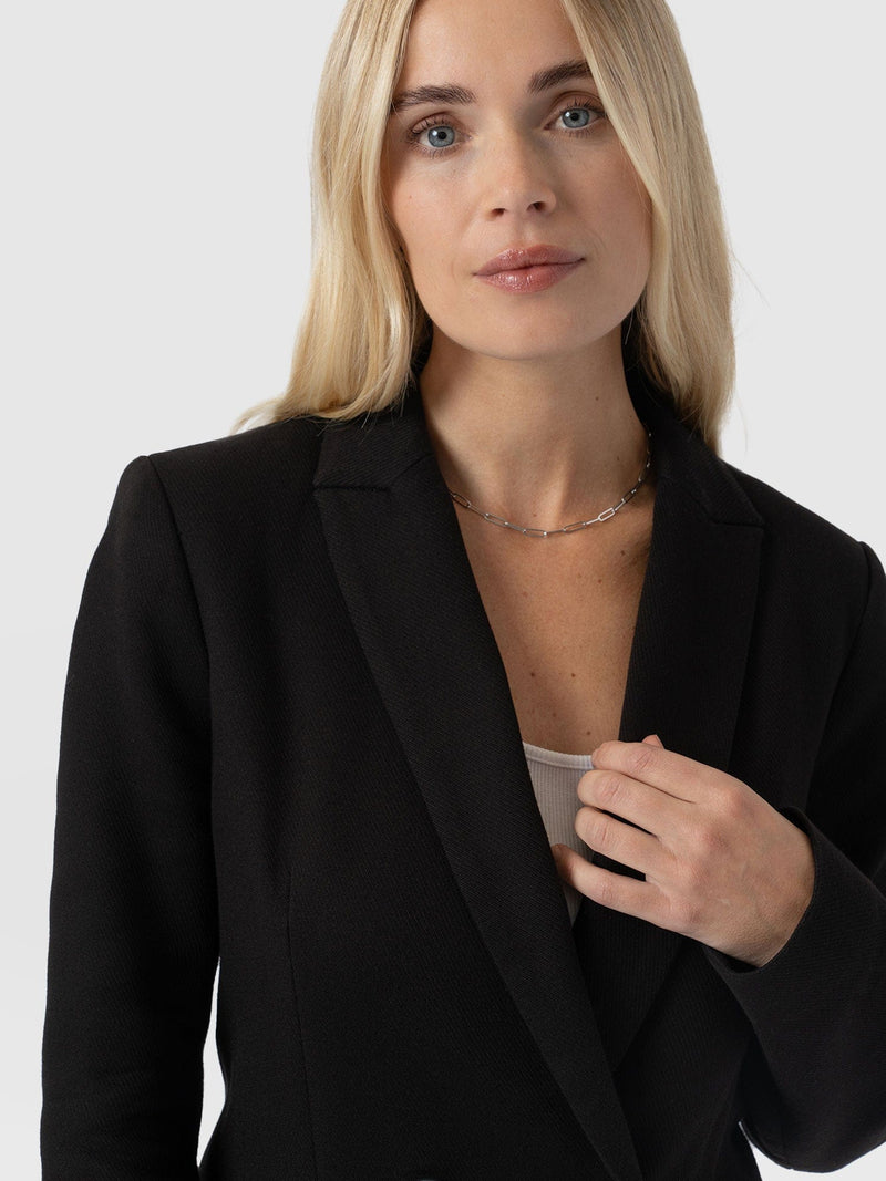 Cambridge Blazer Black Crepe - Women's Blazers | Saint + Sofia® USA