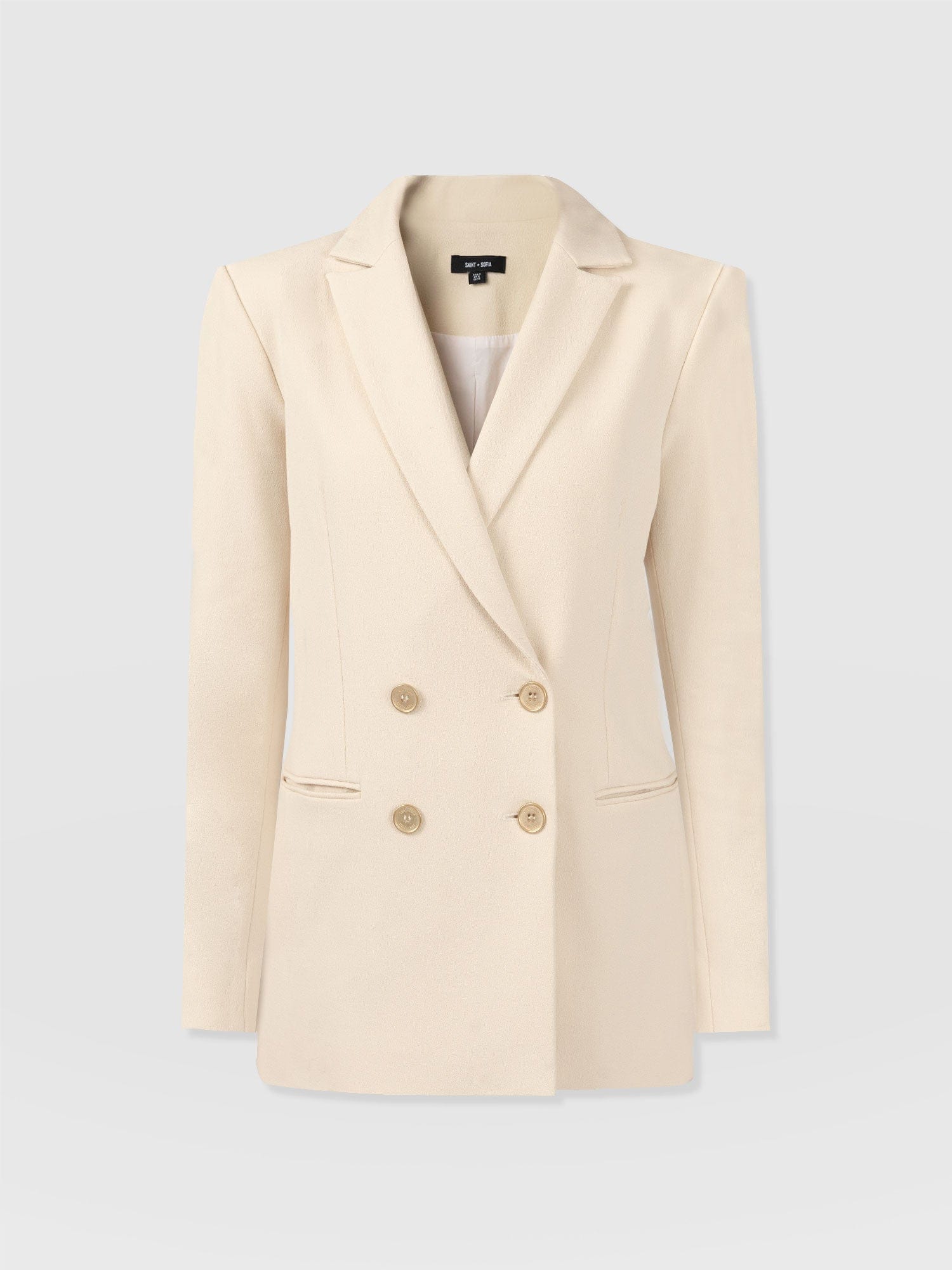 Cambridge Blazer Crepe Beige - Women's Blazers | Saint + Sofia® UK