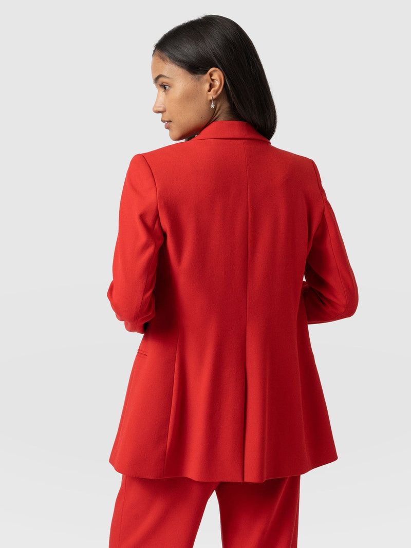Cambridge Blazer Crepe Red - Women's Blazers | Saint + Sofia® USA