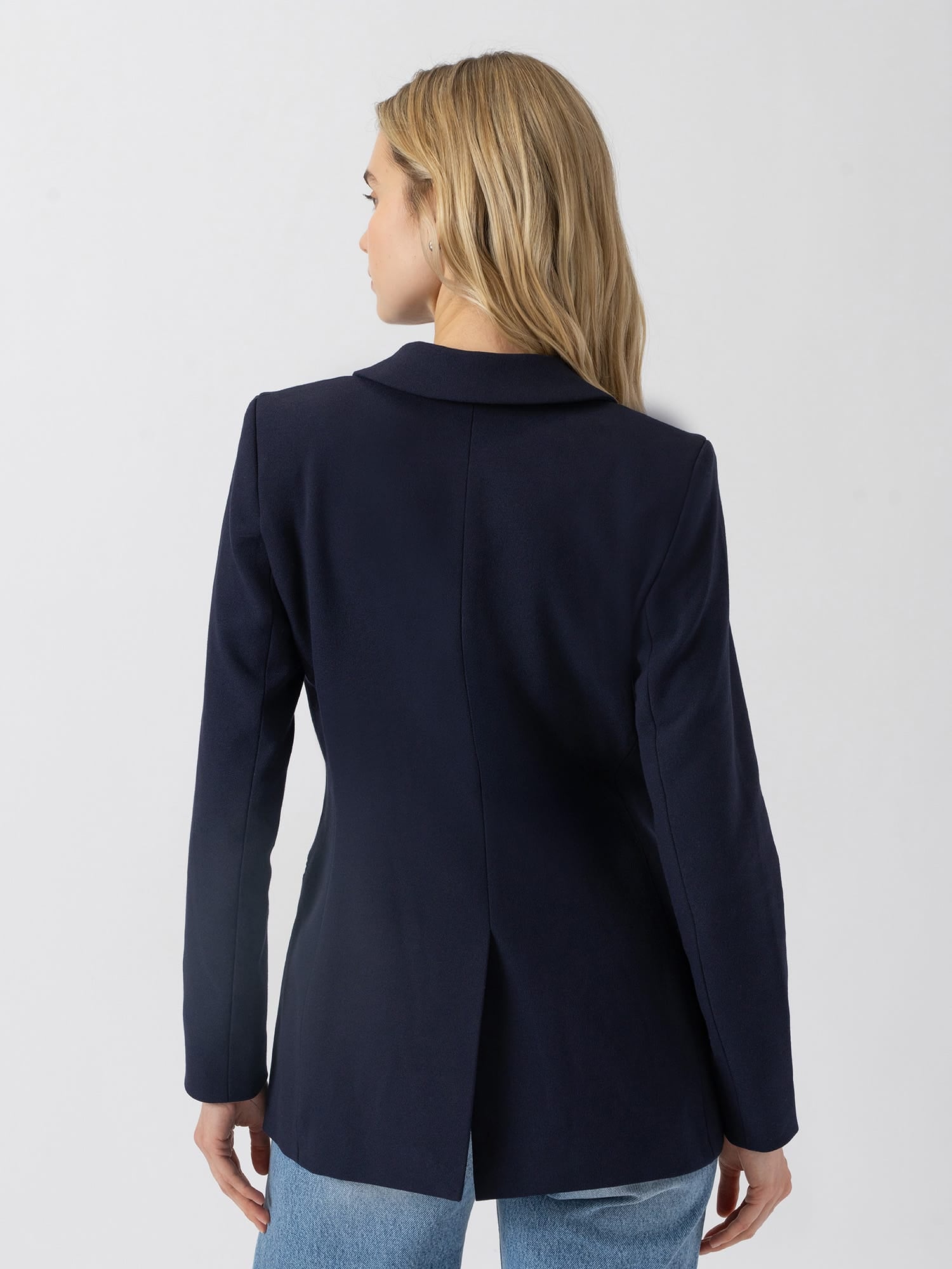 Cambridge Blazer Navy Crepe - Women's Blazers | Saint and Sofia® USA