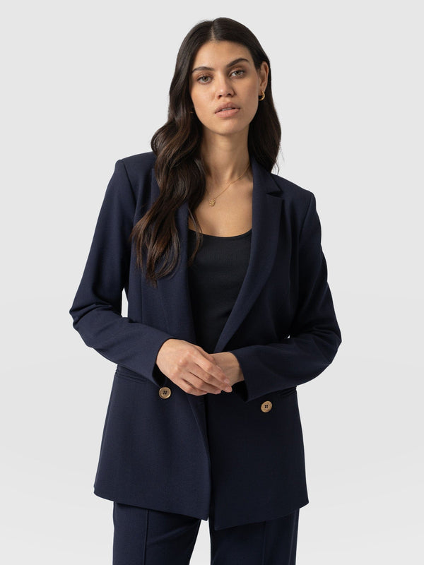 Cambridge Blazer Navy Crepe - Women's Blazers | Saint + Sofia® USA