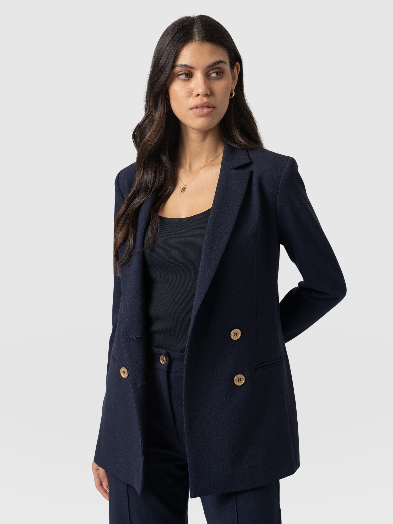 Cambridge Blazer Navy Crepe - Women's Blazers | Saint + Sofia® USA ...