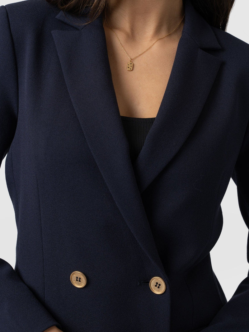 Cambridge Blazer Navy Crepe - Women's Blazers | Saint + Sofia® USA