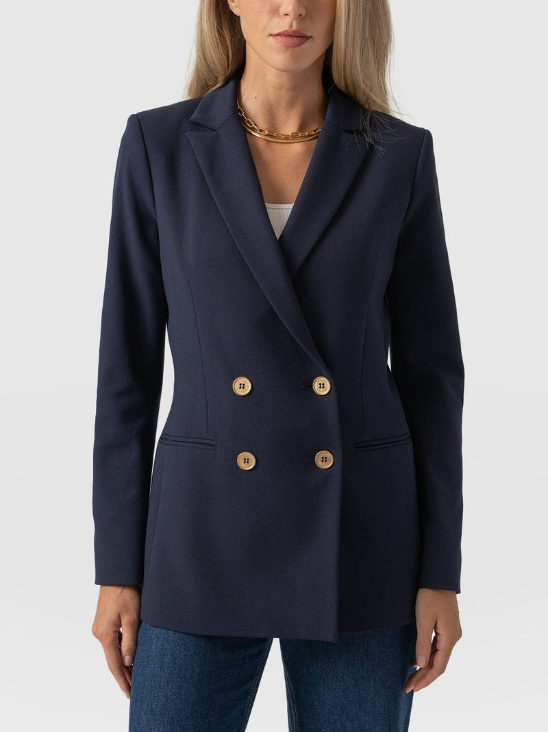 Cambridge Blazer Navy Crepe - Women's Blazers | Saint + Sofia® USA