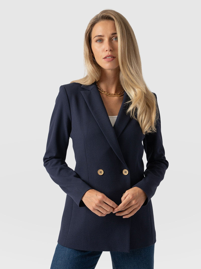 Cambridge Blazer Navy Crepe - Women's Blazers | Saint + Sofia® USA