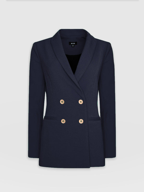 Cambridge Blazer Navy Crepe - Women's Blazers | Saint + Sofia® USA