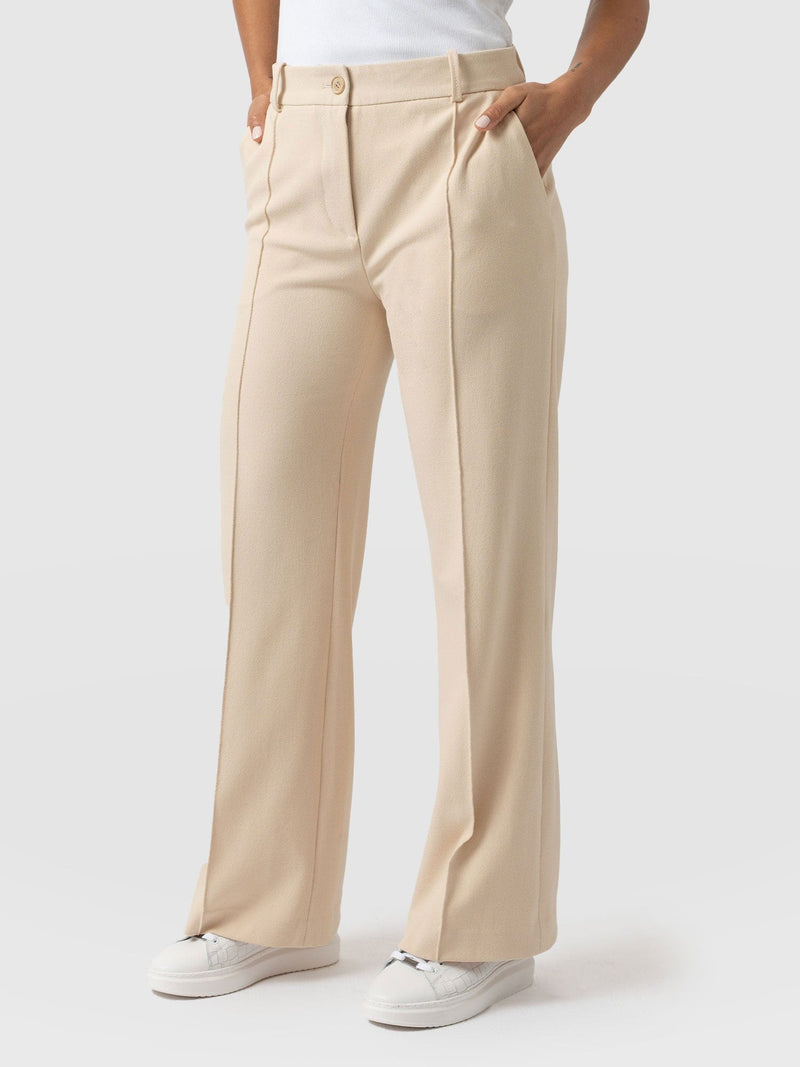 Cambridge Tailored Wide Leg Pant Beige - Women's Pants | Saint + Sofia® USA