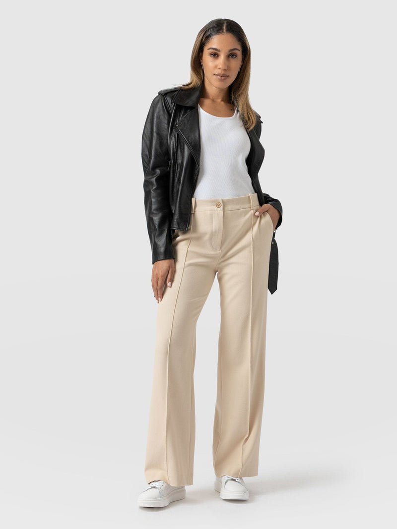 Cambridge Tailored Wide Leg Pant Beige - Women's Pants | Saint + Sofia® USA