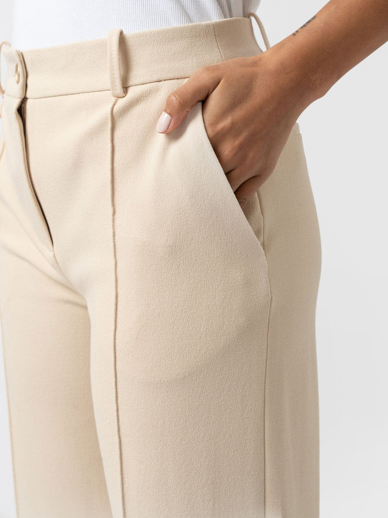 Cambridge Tailored Wide Leg Pant Beige - Women's Pants | Saint + Sofia® USA