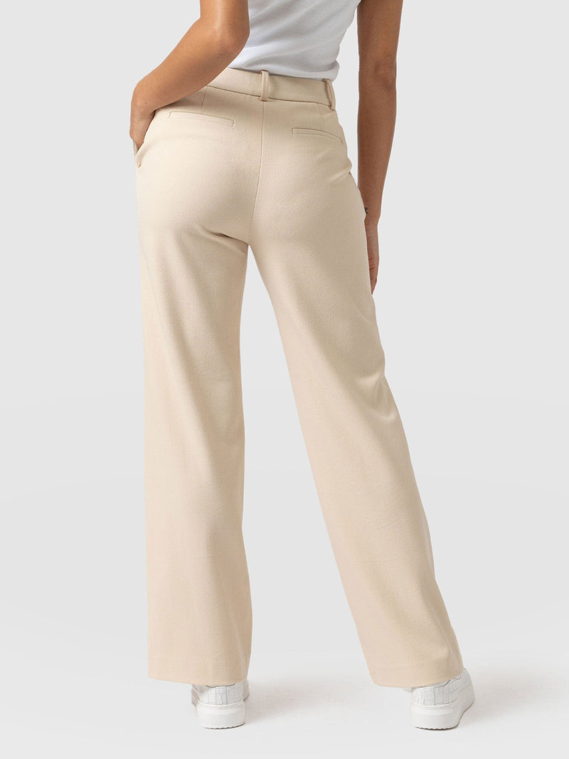 Cambridge Tailored Wide Leg Pant Beige - Women's Pants | Saint + Sofia® USA