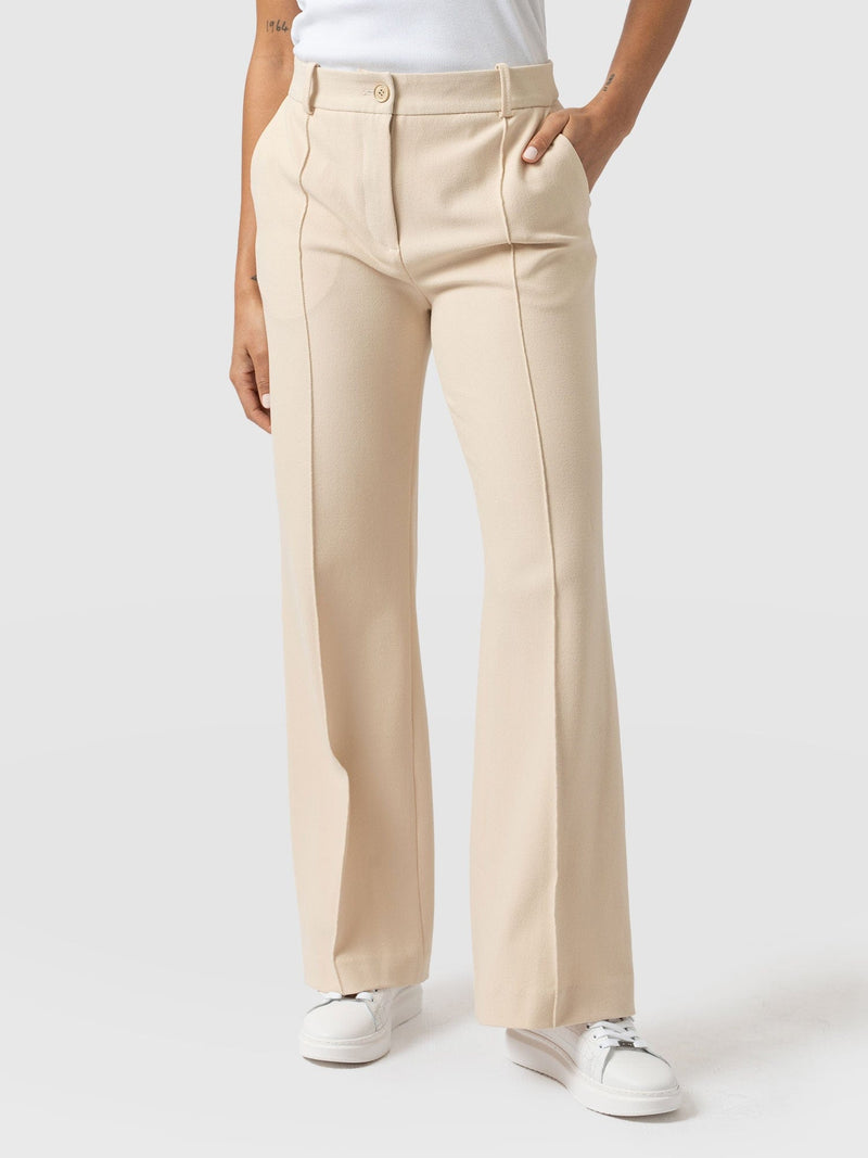 Cambridge Tailored Wide Leg Pant Beige - Women's Pants | Saint + Sofia® USA