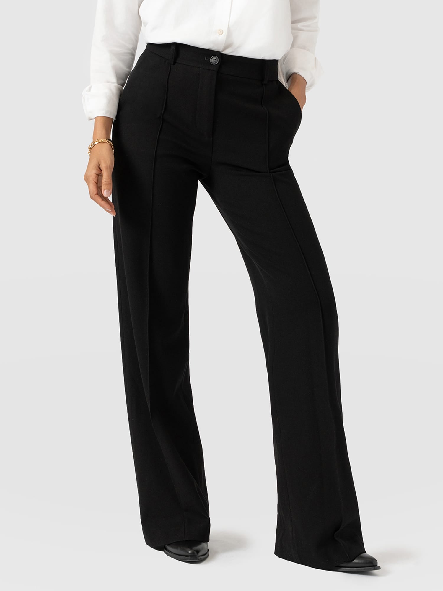 Cambridge Tailored Wide Leg Pant Black - Women's Pants | Saint and Sofia® USA