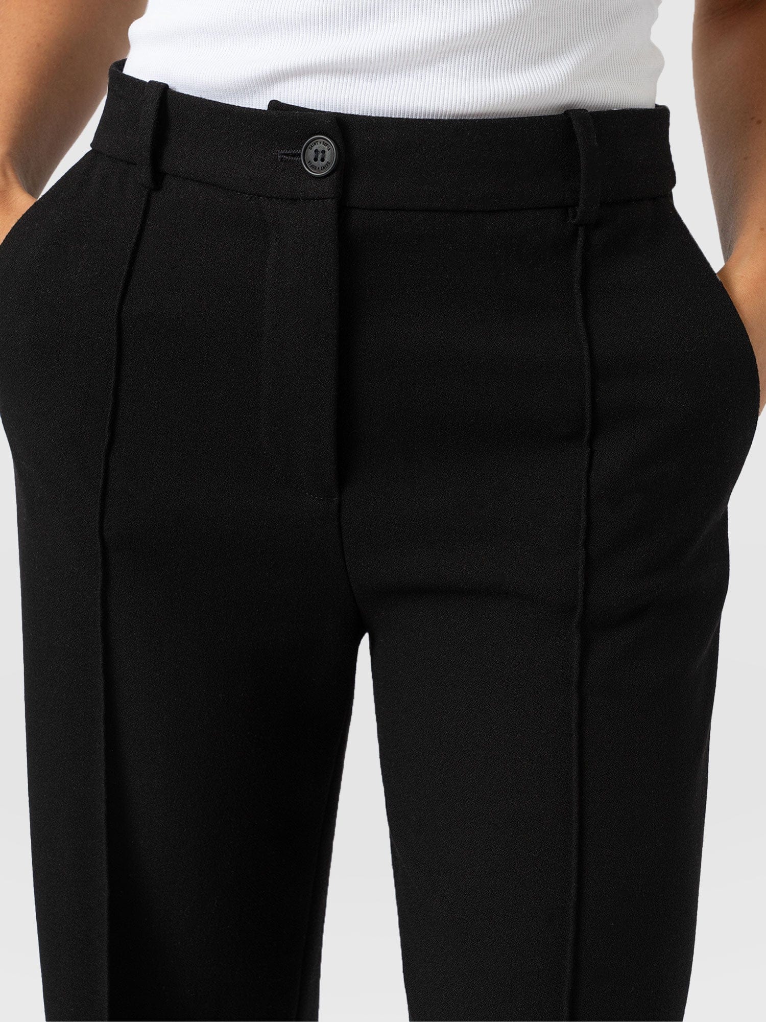 Cambridge Tailored Wide Leg Pant Black - Women's Pants | Saint + Sofia® USA