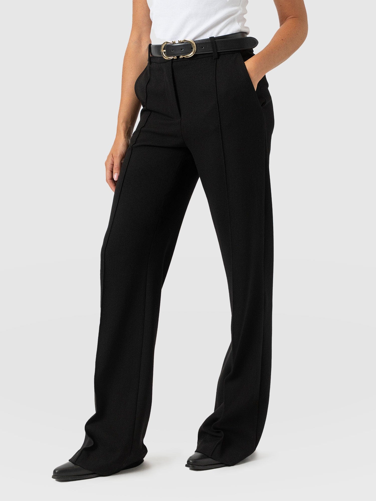 Cambridge Tailored Wide Leg Pant Black - Women's Pants | Saint + Sofia® USA