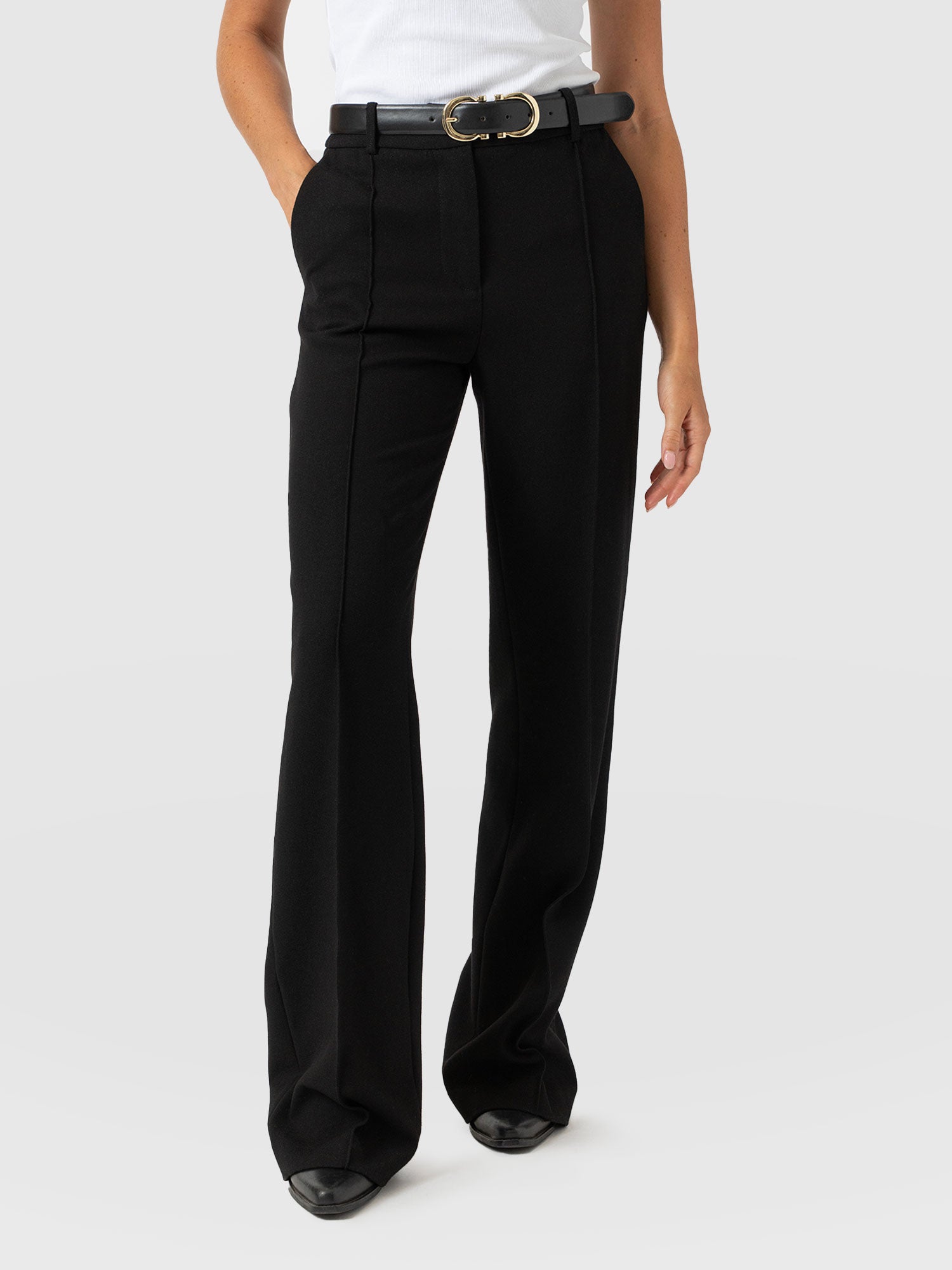 Cambridge Tailored Wide Leg Pant Black - Women's Pants | Saint + Sofia® USA