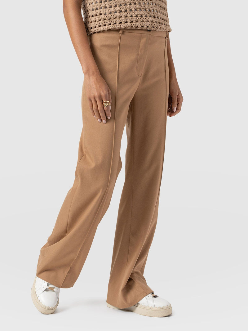 Cambridge Tailored Wide Leg Pant - Camel - Women's Pants | Saint + Sofia® US