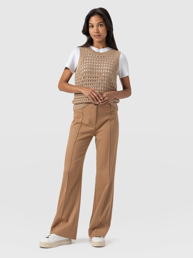 Cambridge Tailored Wide Leg Pant - Camel - Women's Pants | Saint + Sofia® US