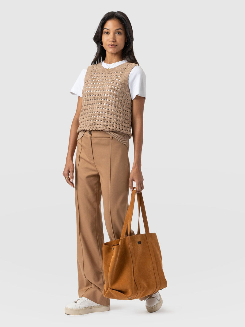 Cambridge Tailored Wide Leg Pant - Camel - Women's Pants | Saint + Sofia® US