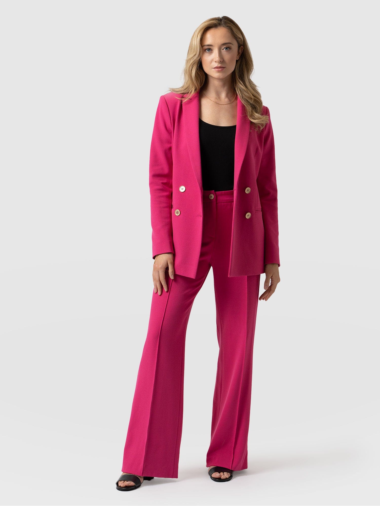 Cambridge Tailored Wide Leg Pant Hot Pink - Women's Pants | Saint + Sofia® USA