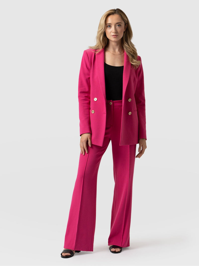 Chateau Pink Satin Wide Leg Pants for Women - Sophie Boutique