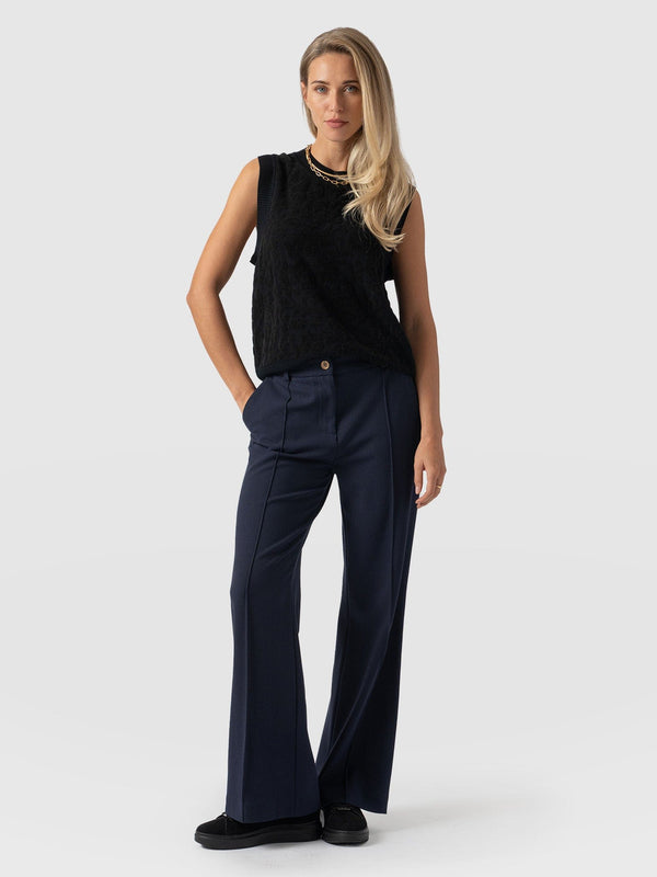 Cambridge Tailored Wide Leg Pant Navy - Women's Pants | Saint + Sofia® USA