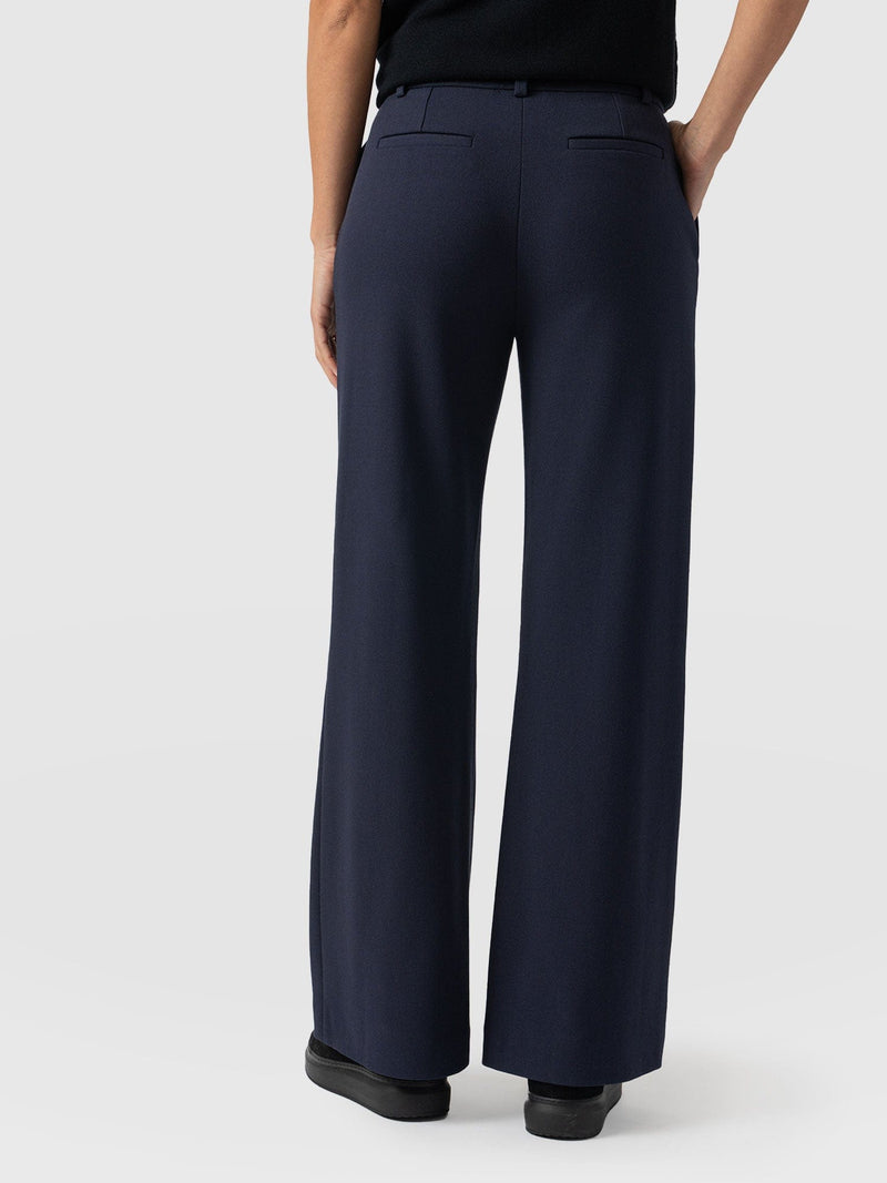 Cambridge Tailored Wide Leg Pant Navy - Women's Pants | Saint + Sofia® USA