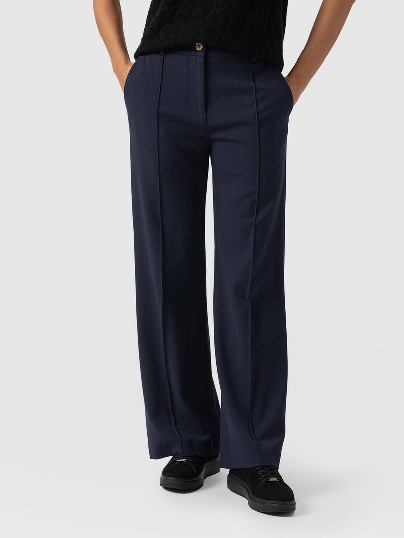 Cambridge Tailored Wide Leg Pant Navy - Women's Pants | Saint + Sofia® USA