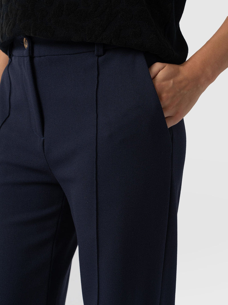 Cambridge Tailored Wide Leg Pant Navy - Women's Pants | Saint + Sofia® USA