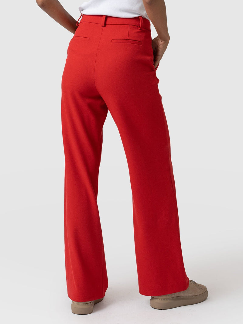 Cambridge Tailored Wide Leg Pant Red - Women's Pants | Saint + Sofia® USA