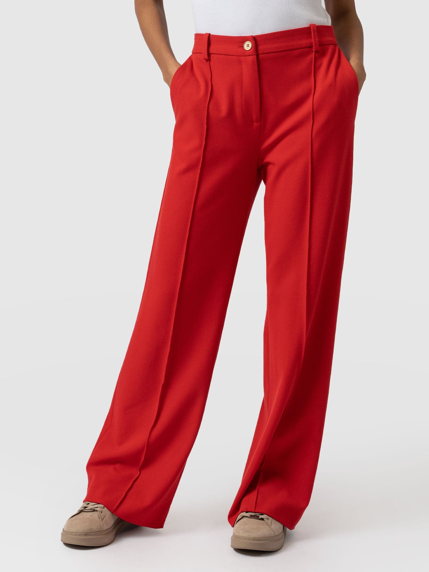 Flared tailored trousers - Red - Ladies | H&M IN