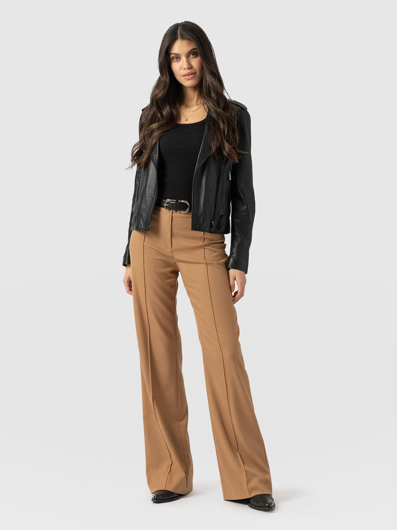 Cambridge Tailored Wide Leg Pant Tan - Women's Pants | Saint + Sofia® US