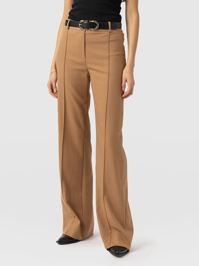 Cambridge Tailored Wide Leg Pant Tan - Women's Pants | Saint + Sofia® US