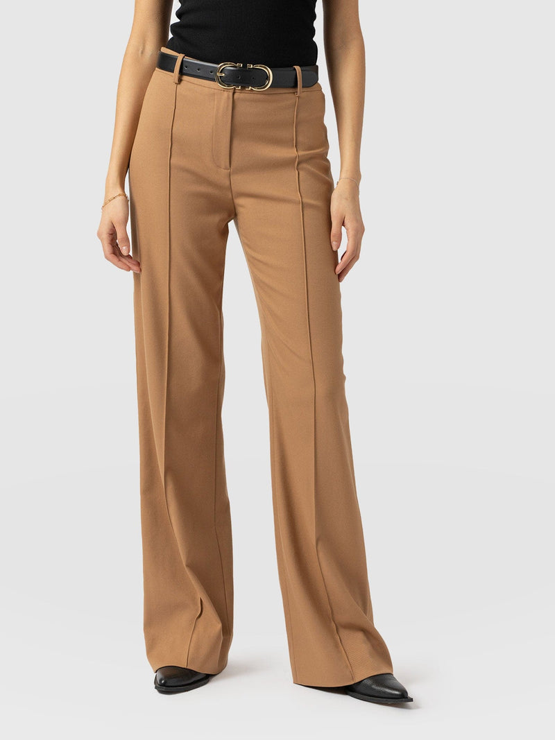 Cambridge Tailored Wide Leg Pant Tan - Women's Pants | Saint + Sofia® US