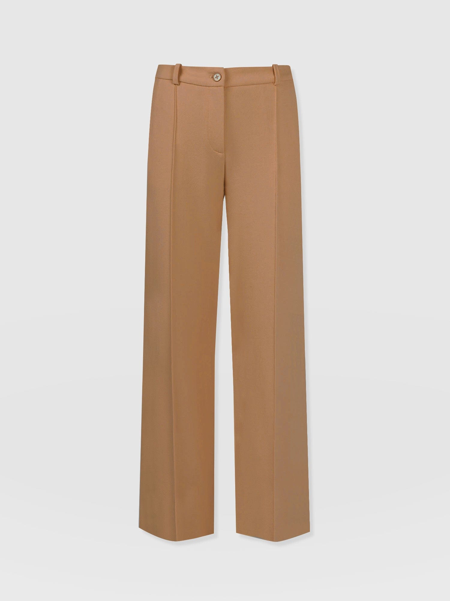 Cambridge Tailored Wide Leg Pant Tan - Women's Trousers | Saint + Sofia® UK