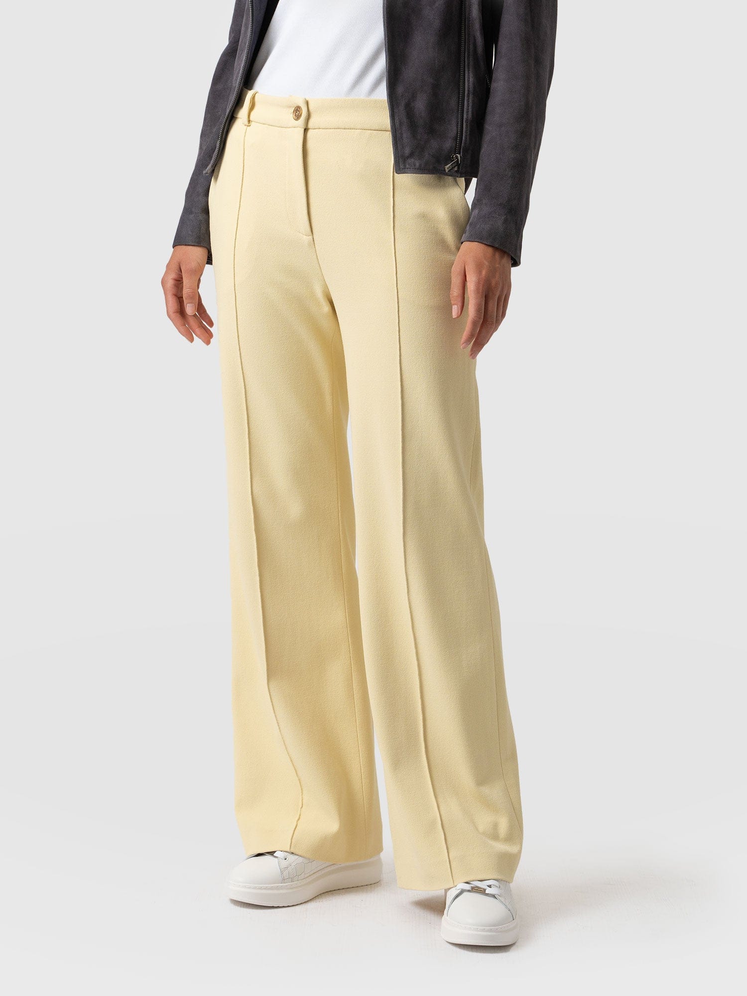 Cambridge Tailored Wide Leg Pant Yellow - Women's Trousers | Saint + Sofia® USA
