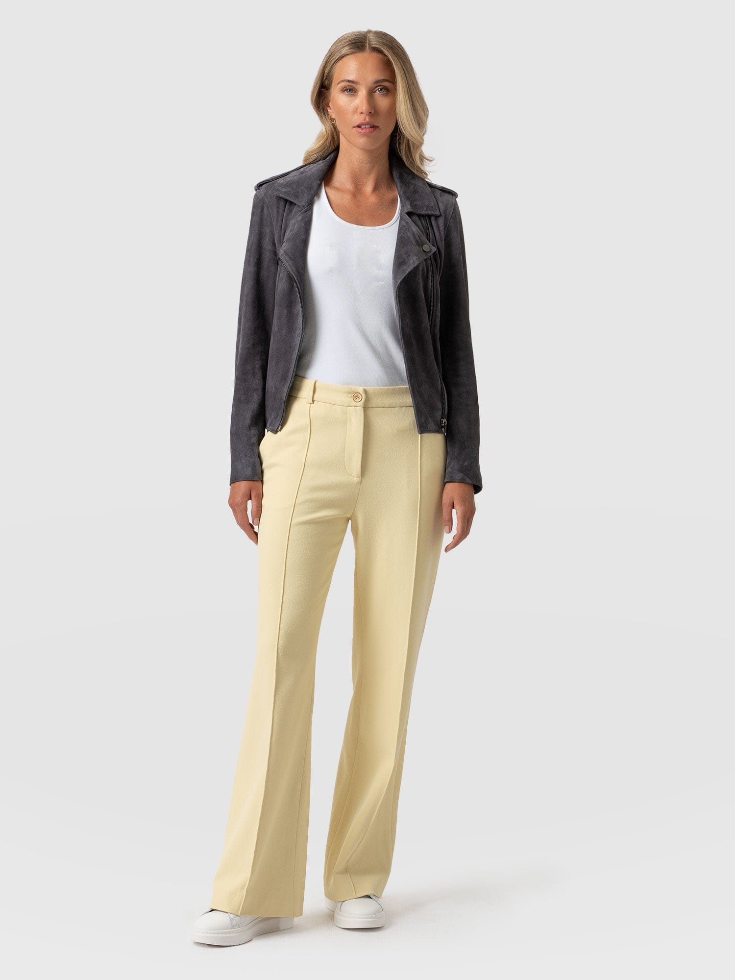 Cambridge Tailored Wide Leg Pant Yellow - Women's Trousers | Saint + Sofia® USA