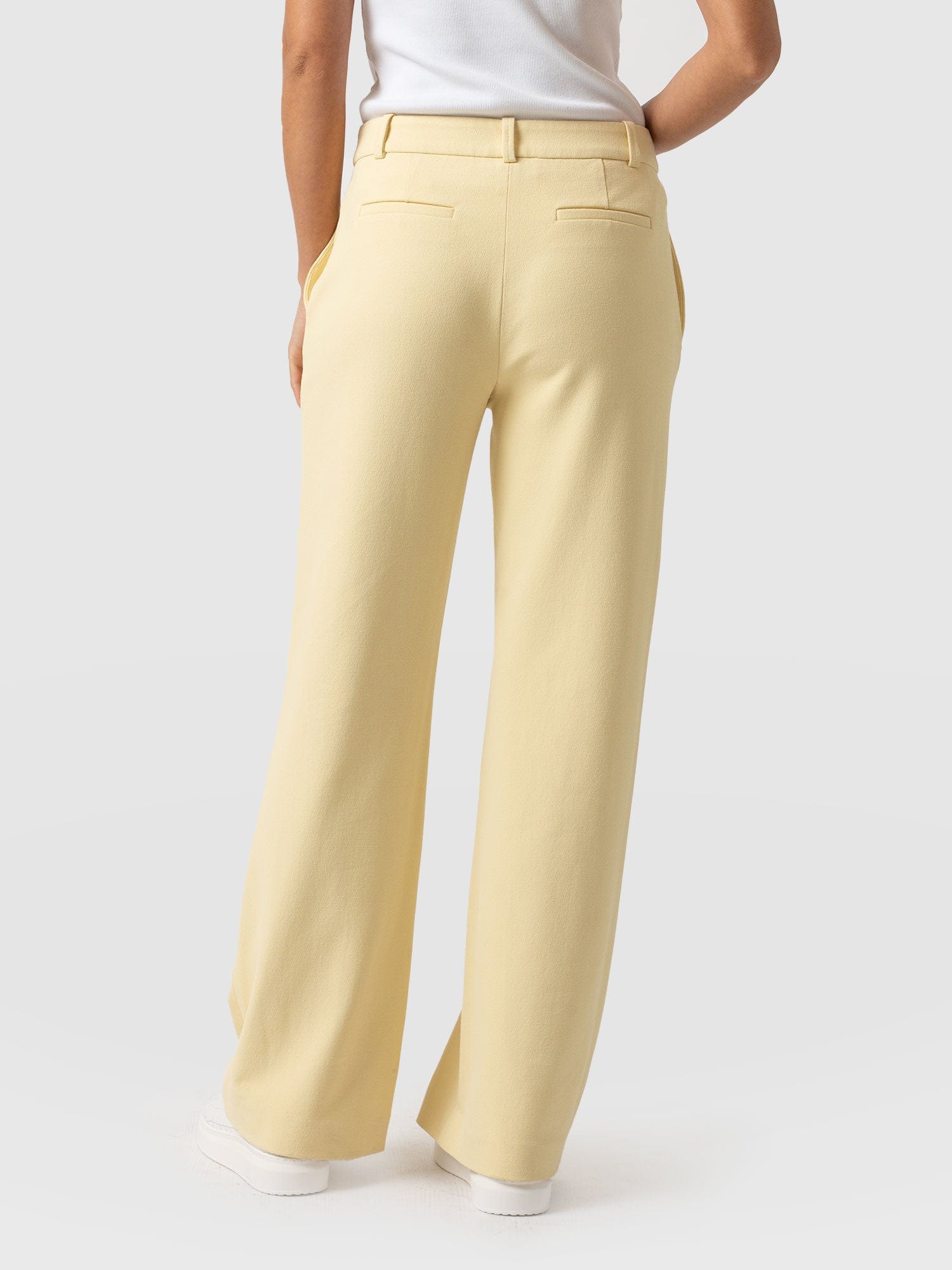Cambridge Tailored Wide Leg Pant Yellow - Women's Trousers | Saint + Sofia® USA